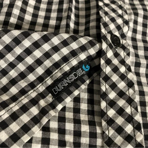 Burnside Mens S SMALL Button Down Shirt Plaid Checks Pockets Short Sleeve Adult - Picture 9 of 11